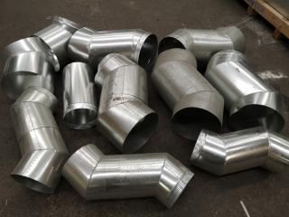 11x Assorted Galvanised Steel Flue Components