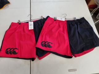 2x Canterbury Harlequin Cotton Shorts, Size 44