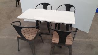 Wrought Iron Style Cafe Table and Chairs