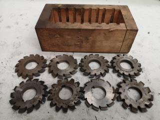 8x Assorted Involute Gear Mill Cutters