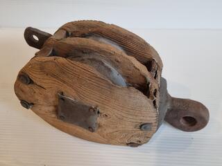 Antique Wooden Block & Tackle
