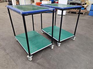 2x Mobile Shelf Trollies