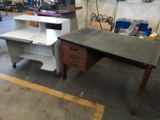 2x Vintage Retro Office Desks