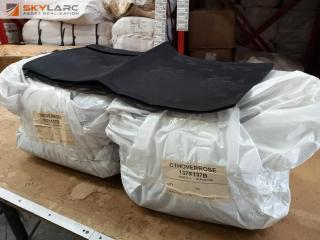 80x Commercial Grade Black Table Cloths, 1370x1370mm, Bulk Lot, New