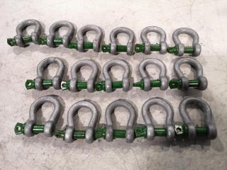 16x Lifting Bow Shackles, 1-Ton Capacity