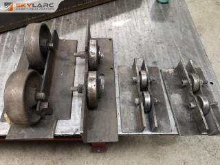 4x Assorted Industrial Pipe Roller Units