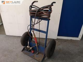 Acetylene Welding Trolley w/ Regulators & Torch