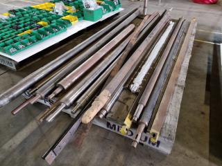 Pallet of Assorted Steel Rollers, Bars, Strips & More