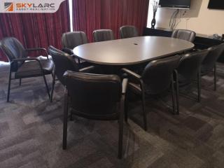 Office Conference Room Table w/ 10x Padded Chairs & More