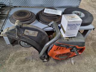 Husqvarna K970 Petrol Cut Off Saw w/ Assorted Disks & Filter