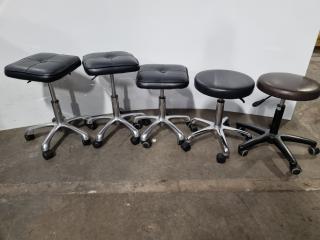 5x Mobile Adjustable Stools