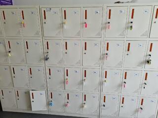 Steel 12-Door Personnel Locker Cabinet, Modern Unit