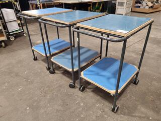 3x Small Shelf Trollies