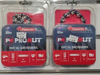 2x GA Forestry ProKut Replacement Chainsaw Chains, 16" (40cm