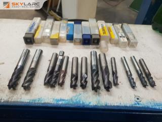 13 x Carbide Steel Endmills