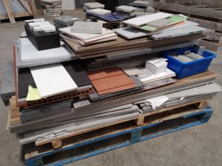 100+ Assorted Lot of Floor Tiles, all Mixed Colours & Sizes