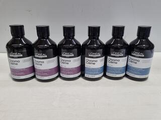 Loreal Chroma Creme Professional Shampoos, 6x 300mL
