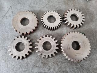 6 x Gear Shaper Cutters