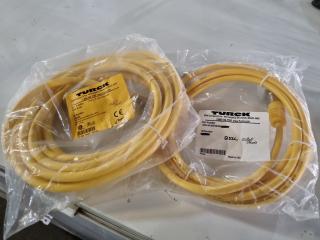 2x Turck Actuator and Sensor Cordsets, 4m & 3m Lengths