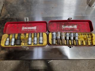 2x Sidchrome 1/2" Drive In-Hex Socket Sets