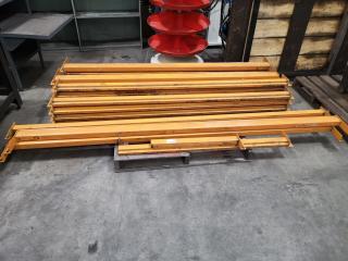 23x Assorted Lengths of Horizontal Pallet Racking Rails