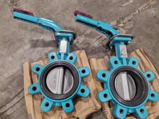 2x Butterfly Valves DN100 PN16