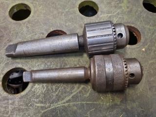 2x 16mm Keyed Drill Chucks w/ Morse Taper Shanks