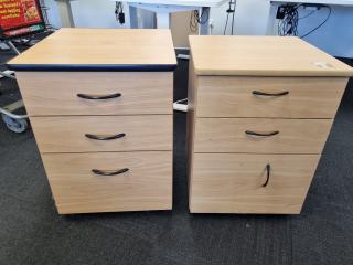 2x Office Mobile Drawer Units