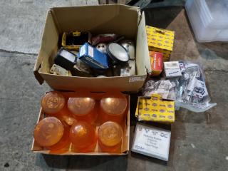 Box of Tractor Lamps Etc