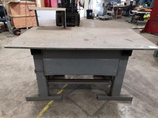 Heavy Steel Topped Workbench