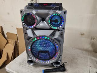 Super Bass Rechargable Karaoke Speaker System, Damaged Casing