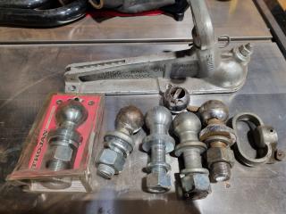 Assorted Trailer Hitch Balls + Coupling Assembly