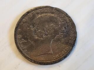 1878 British One Shilling Silver Coin