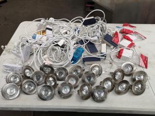 22x Flush Ceiling Halogen Lighting Units & More