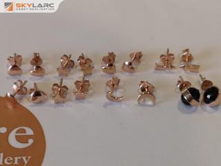 8x Assorted Pairs of Rose Gold Vermel Earrings