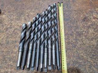 10x Assorted Drills w/ No.2 Tapered Shanks