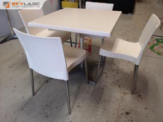 Stylish Contemporary Cafe Table w/ 4x Matching Chairs