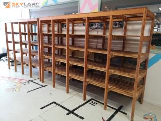 2x Wooden Storage Rack Shelving Units