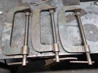 3 Large Engineering Clamps 