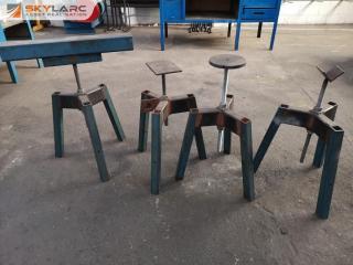 4x Assorted Workshop Steel Material Support Stands