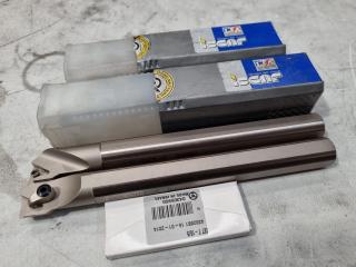 2x Iscar Indexable Lathe Boring Bars, 20x20x200mm