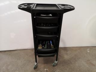 Mobile Hair Salon Stylist Equipment Cart w/ Contents