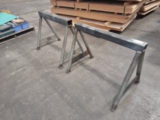 2 Heavy Duty Steel Saw Horses