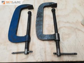 2 x Large Plate Steel Clamps