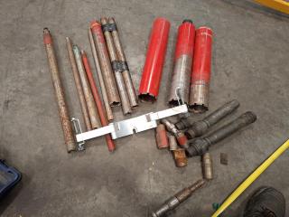 A Lot of used Core Drill Bits  and Attachments 