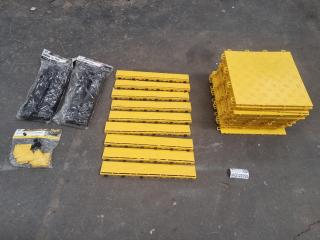 Assorted Lot of Interlocking Flooring Mats/Tiles and Edging