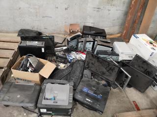 Large Assorted Faulty or Outdated Electronics, Printers, Computers, & More