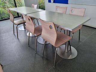 2x Cafe Tables w/ 6x Chairs