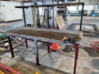 Steel Topped Workbench w/ Vice