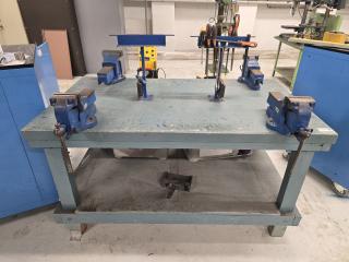 Large Double Sided Workbench with Vices  